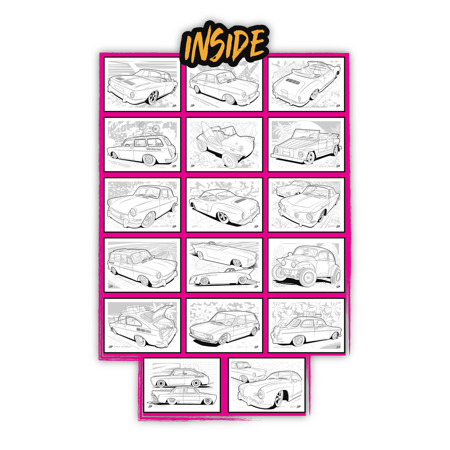 Ghias, Fastys and Buggies A5 Colouring Book