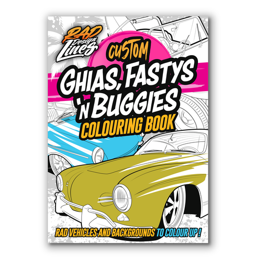 Ghias, Fastys and Buggies A4 Colouring Book