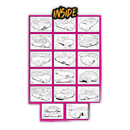 Ghias, Fastys and Buggies A5 Colouring Book